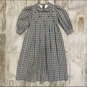 Vintage Retro Plaids Smocked Boutique Dress 5Y